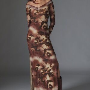 Urban Outfitters Silence + Noise Off the Shoulder Maxi-Dress